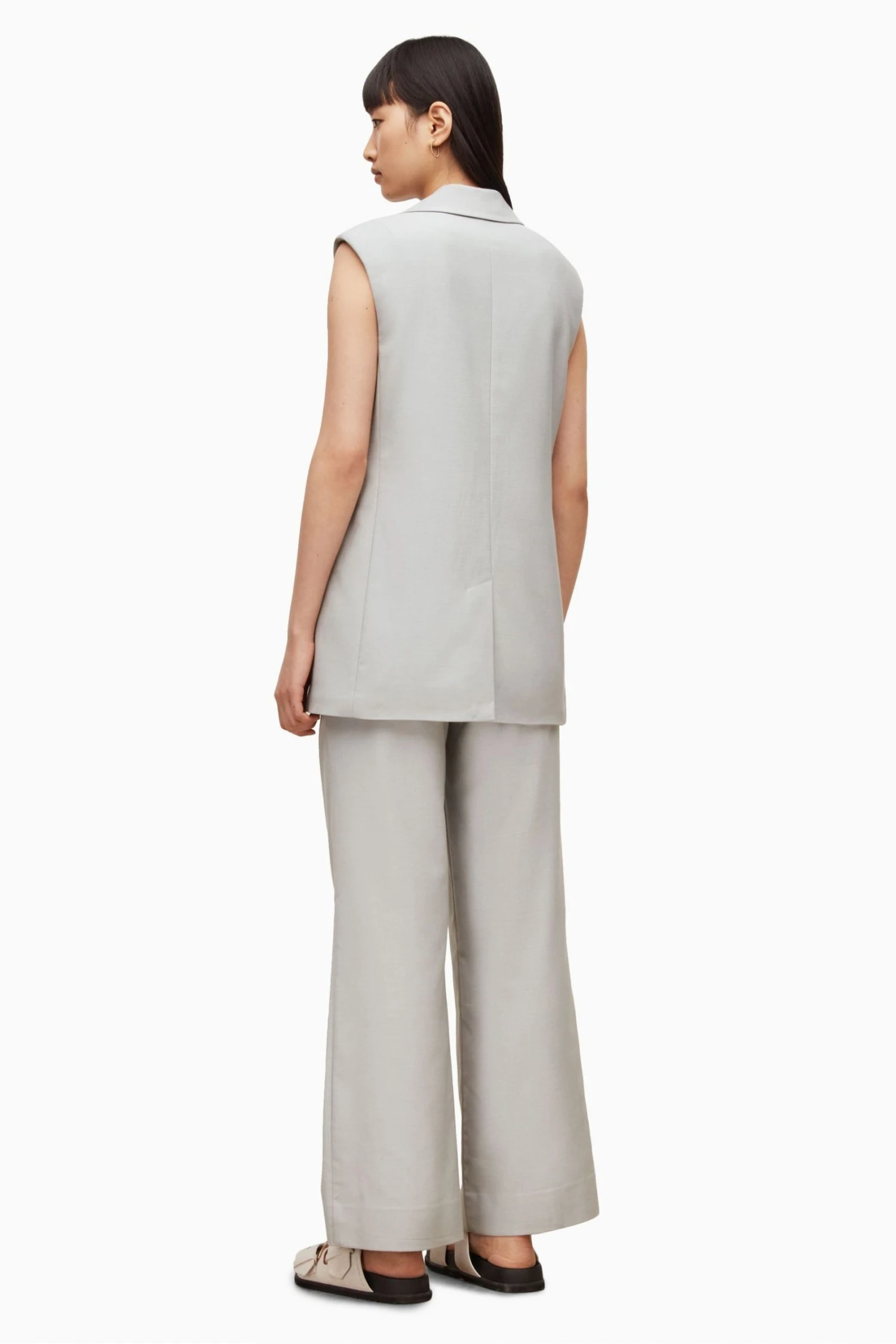 All Saints AllSaints Grey Hanah Trousers - Image 2