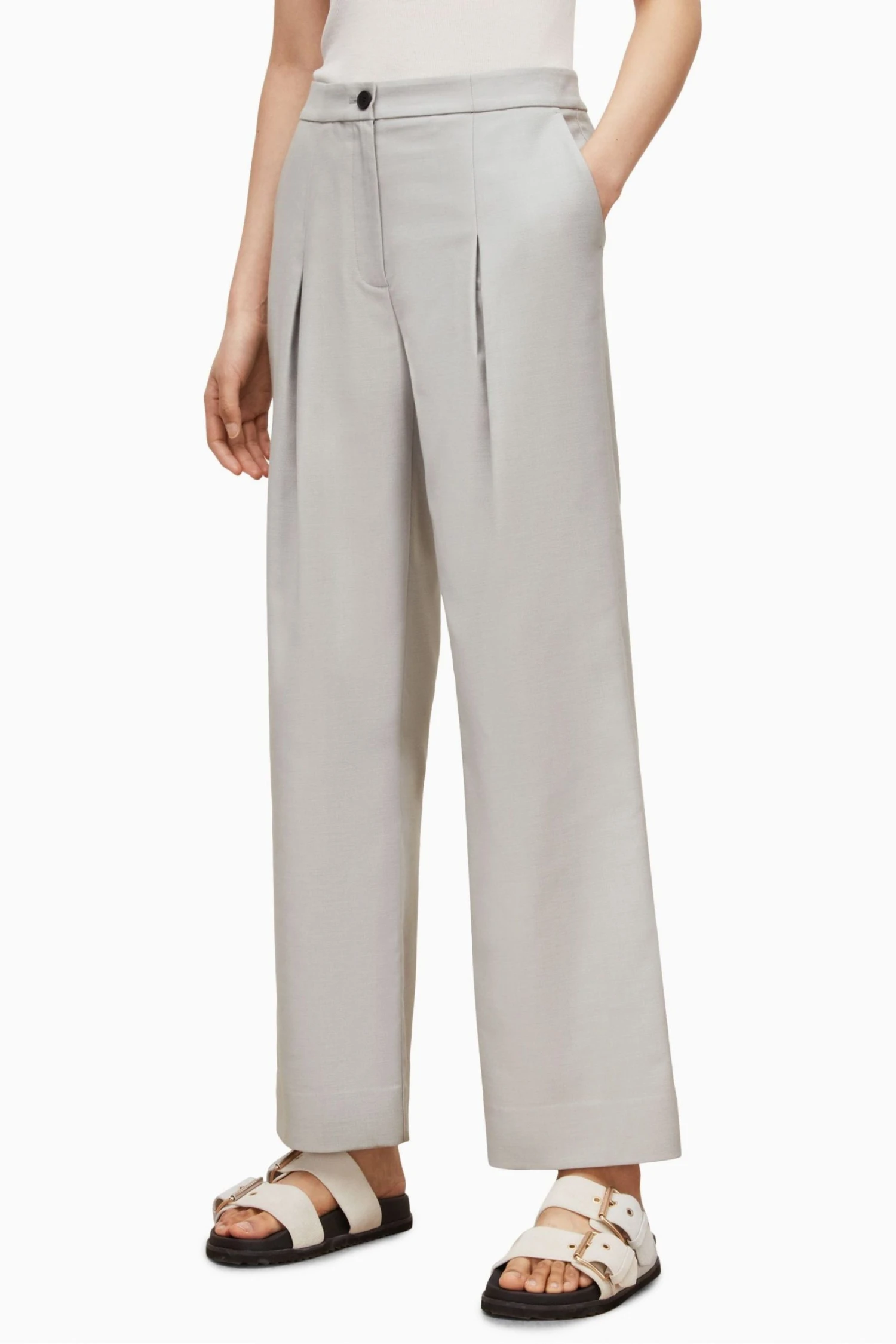 All Saints AllSaints Grey Hanah Trousers - Image 3