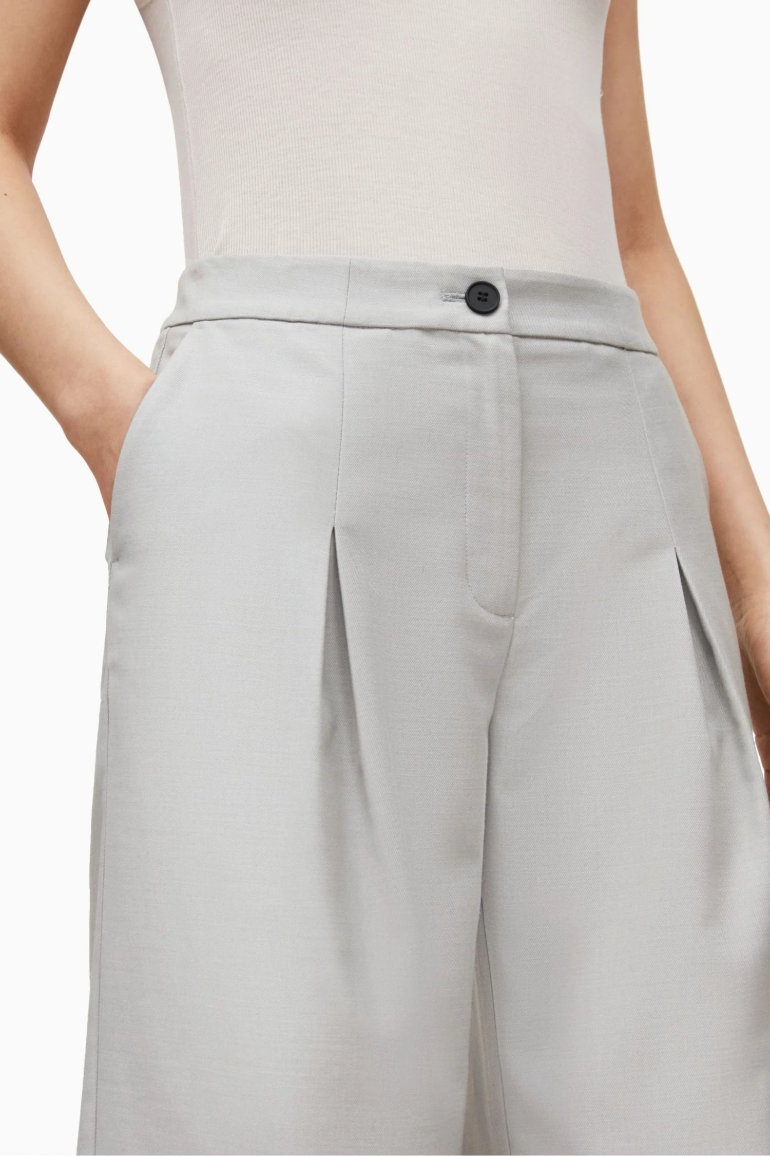 All Saints AllSaints Grey Hanah Trousers - Image 5