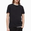 All Saints AllSaints Black Figure Short Sleeve Henley T-Shirt