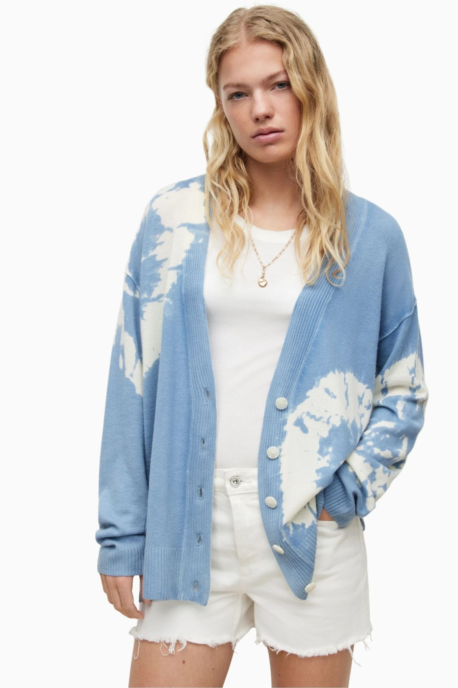 All Saints AllSaints Blue Harmony Cardigan - Image 3