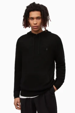 All Saints Black Ivar Merino Hoodie