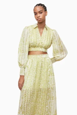 All Saints AllSaints Green Clara Noche Top