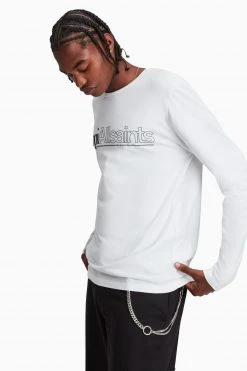 All Saints White Topia Ls Crew Top
