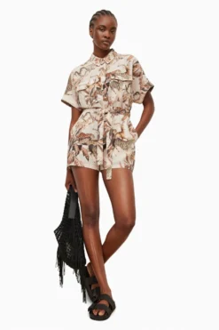 All Saints AllSaints Pink LIly Ukushisa Playsuit
