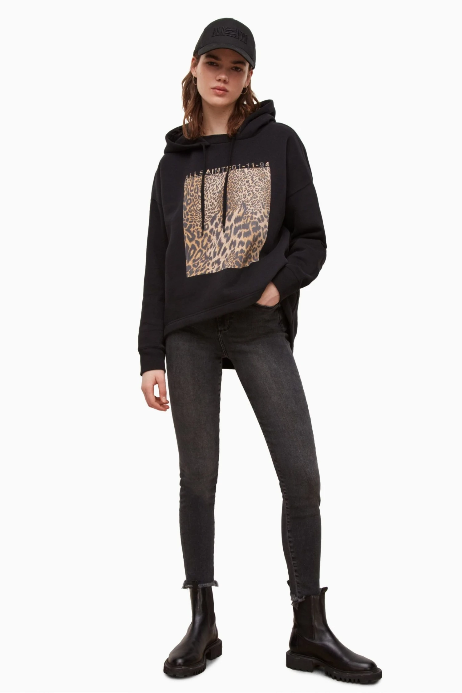 All Saints AllSaints Black Capso Kiku Etienne Hoodie - Image 3