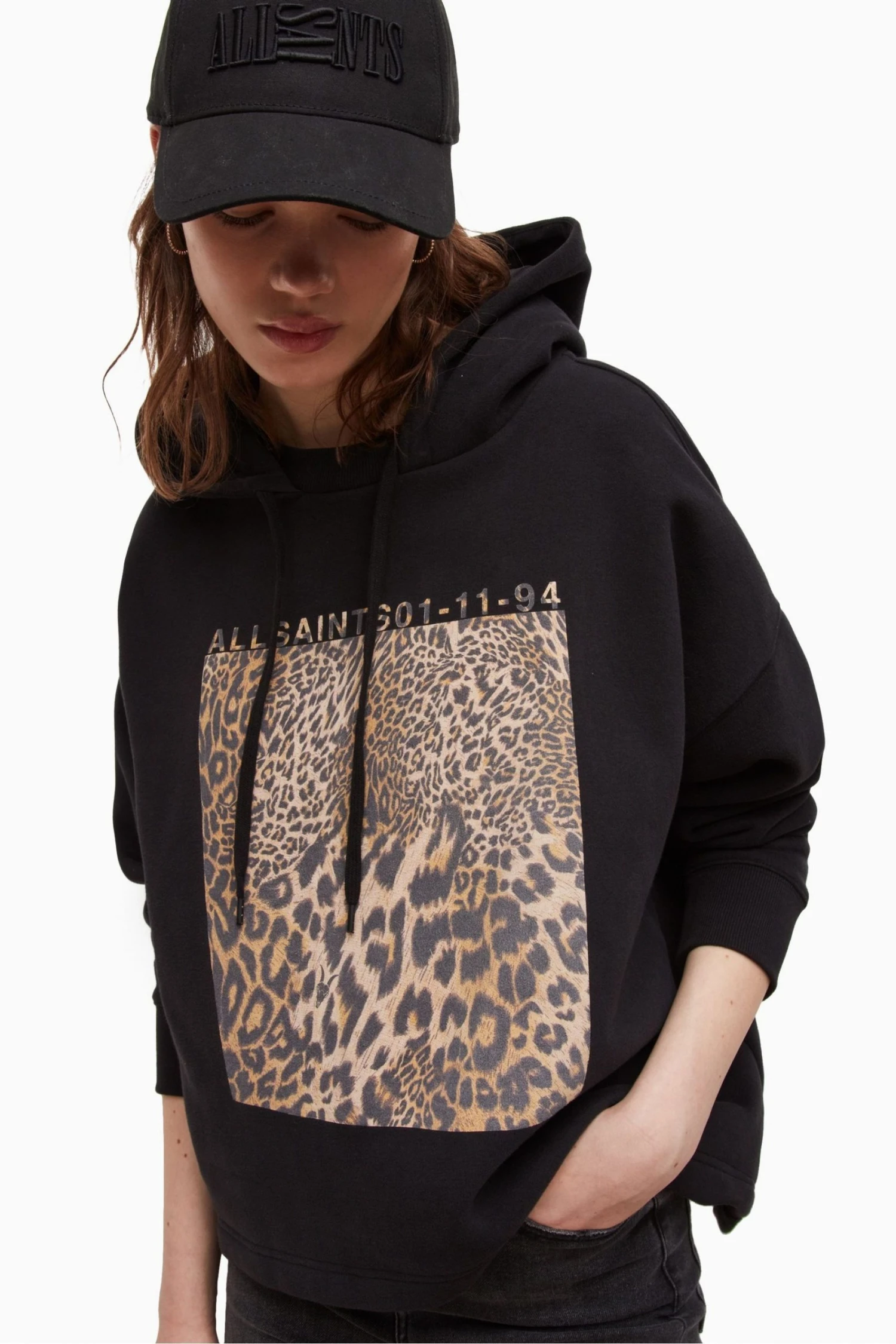 All Saints AllSaints Black Capso Kiku Etienne Hoodie - Image 5