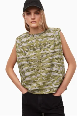 All Saints AllSaints Green Coni Oniyuri Tank