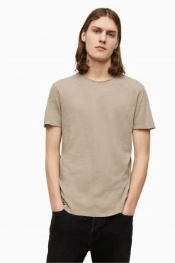 All Saints AllSaints Short Sleeve Taupe Crew