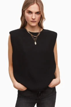 All Saints AllSaints Black Mika Top