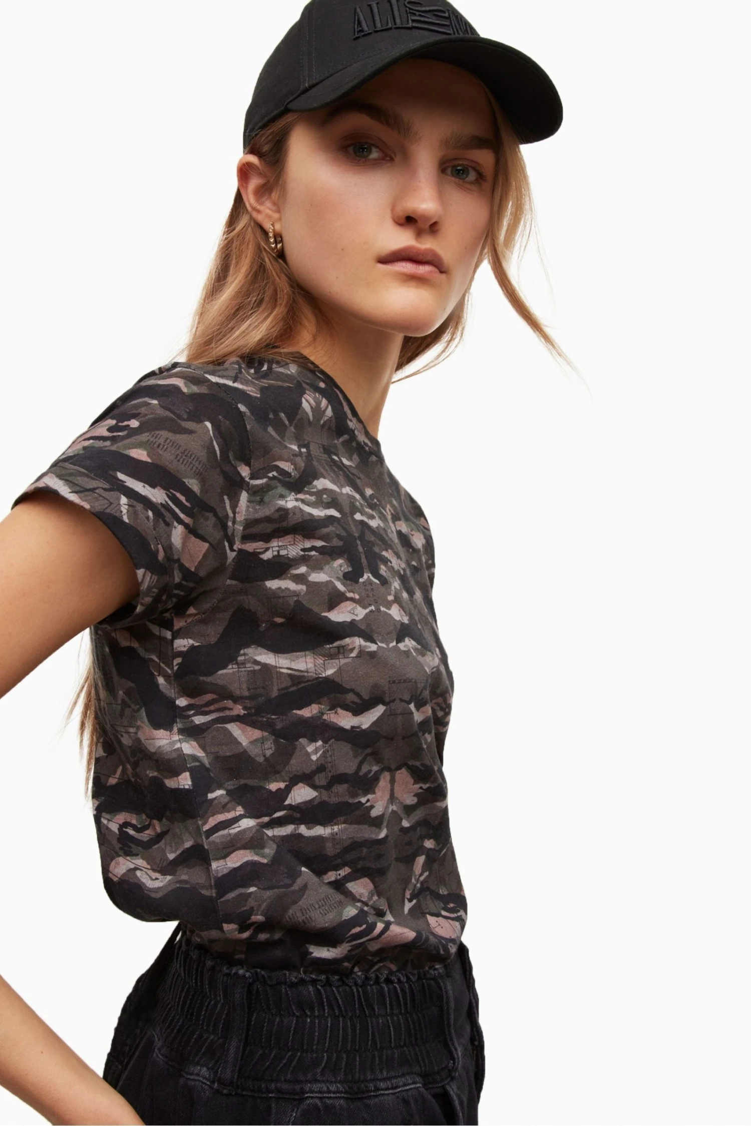 All Saints AllSaints Green Oniyuri Anna T-Shirt - Image 3