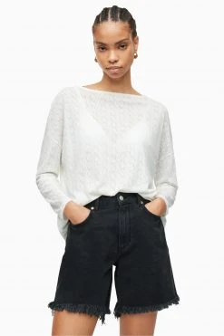 All Saints AllSaints White Devore Rita T-Shirt