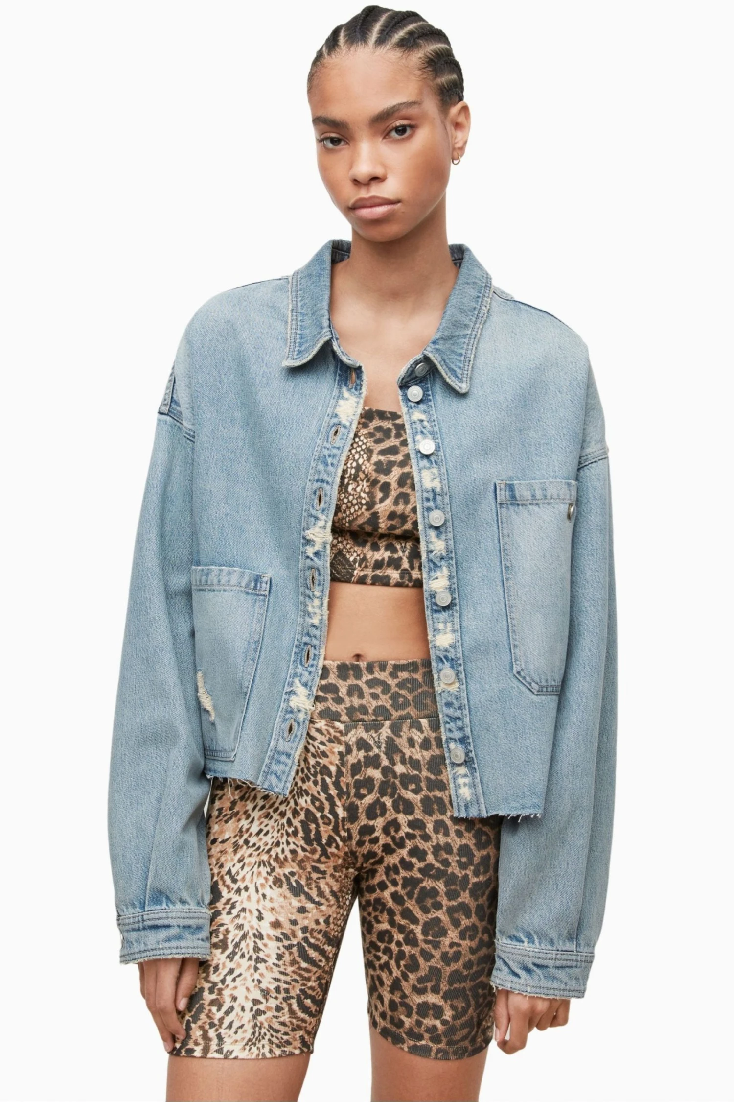 All Saints AllSaints Blue Nicky Shirt Jacket