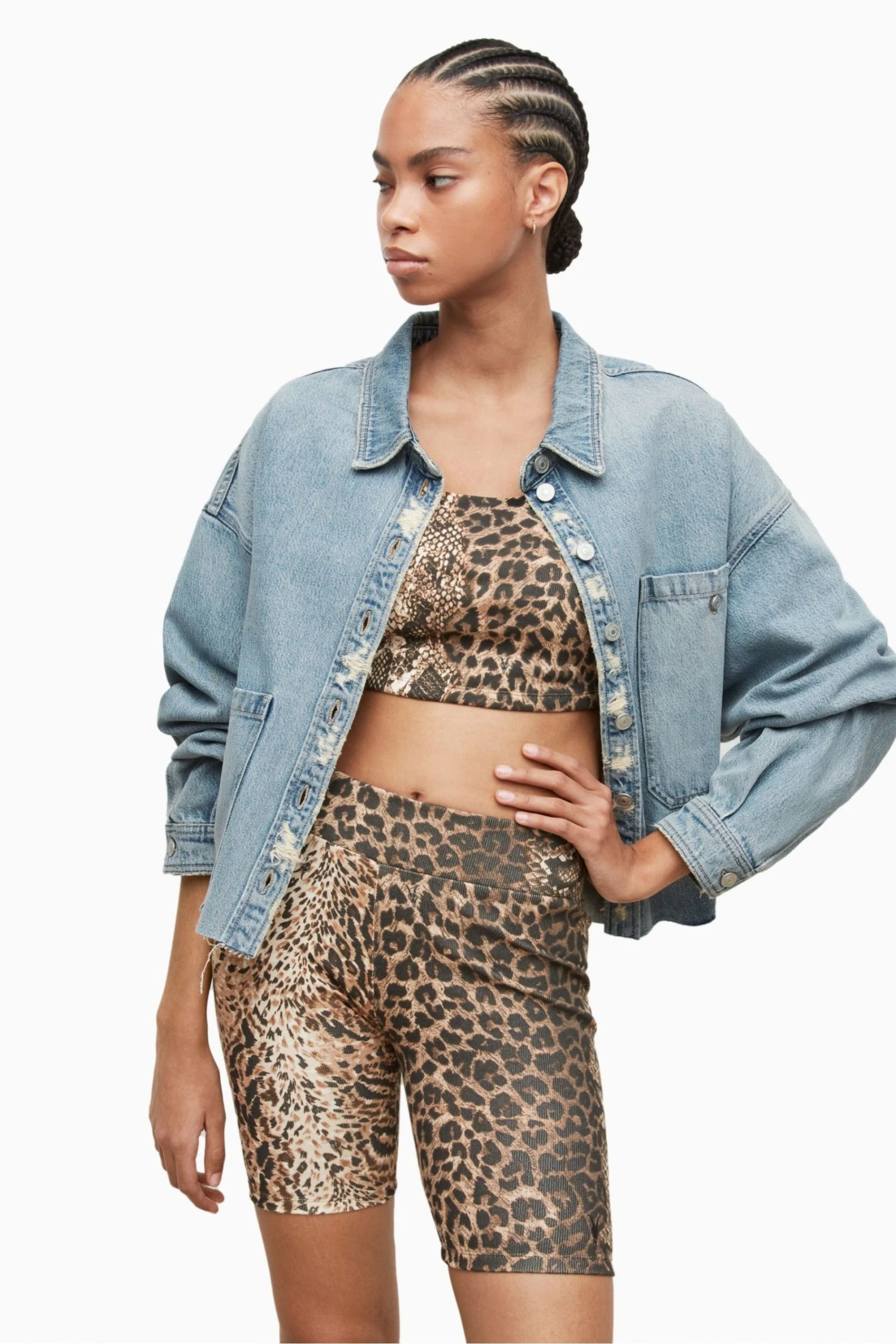 All Saints AllSaints Blue Nicky Shirt Jacket - Image 4