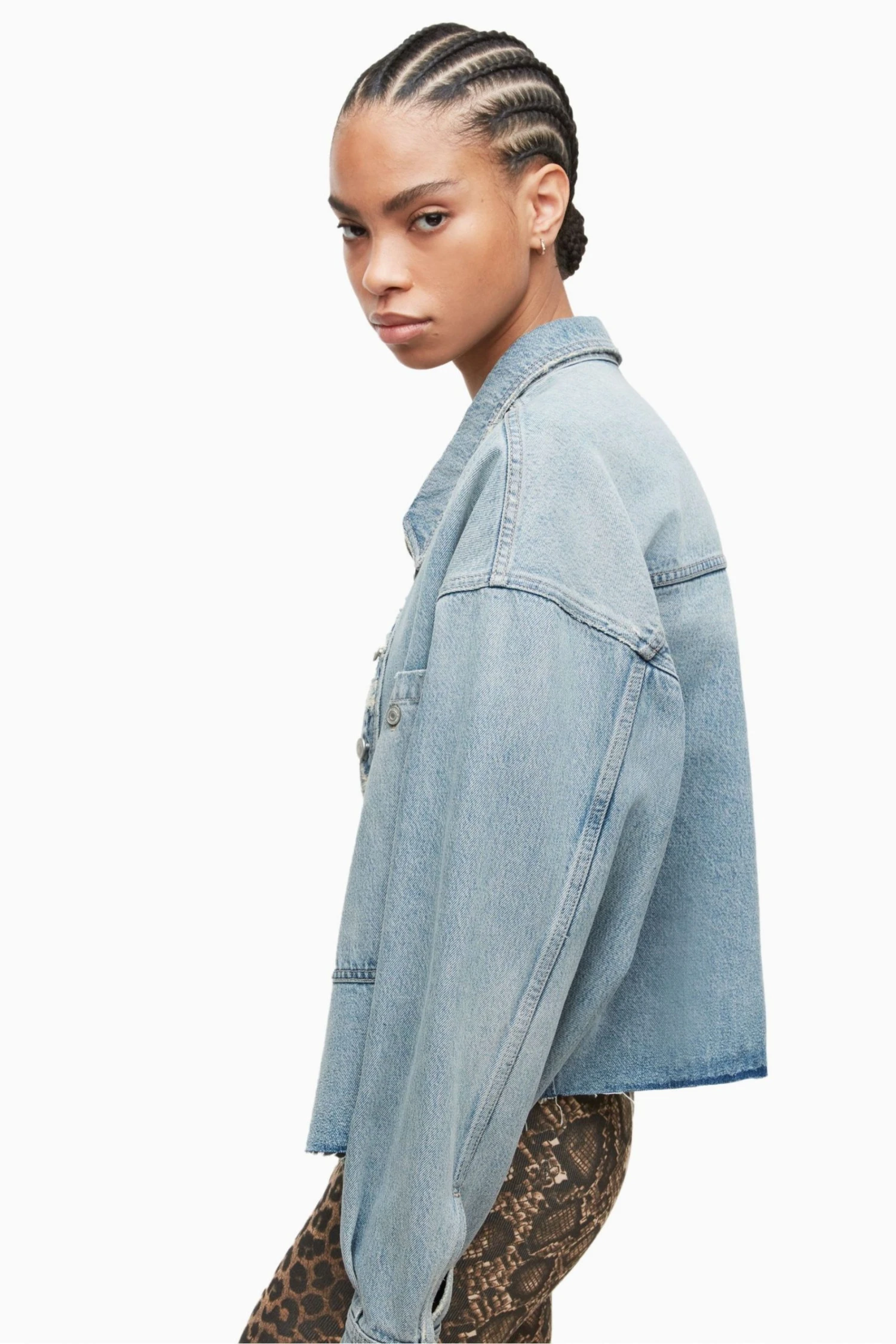 All Saints AllSaints Blue Nicky Shirt Jacket - Image 6