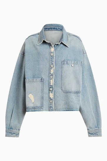 All Saints AllSaints Blue Nicky Shirt Jacket - Image 8