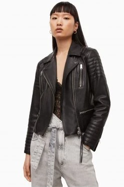 All Saints AllSaints Black Leoni Leather Biker Jacket