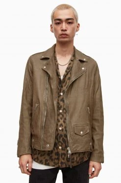 All Saints AllSaints Brown Milo Biker Jacket
