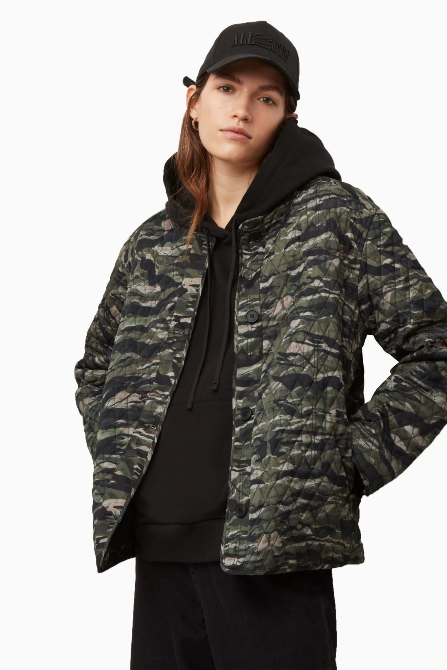 All Saints Green Hallie Liner Jacket