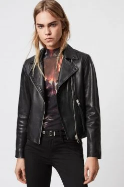All Saints AllSaints Dalby Black Biker Jacket