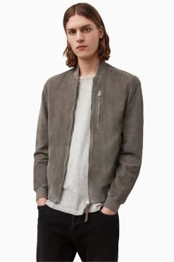All Saints AllSaints Grey Kemble Bomber Jacket