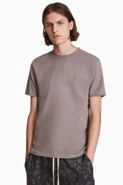 All Saints Grey Brace Short-Sleeve Crew T-Shirt